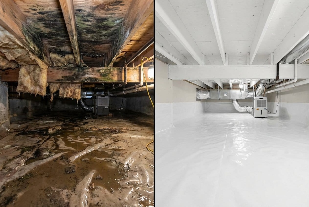 Post-Remediation Cleaning & Clearance restoration β crawl space of bungalow in Garfield, NJ